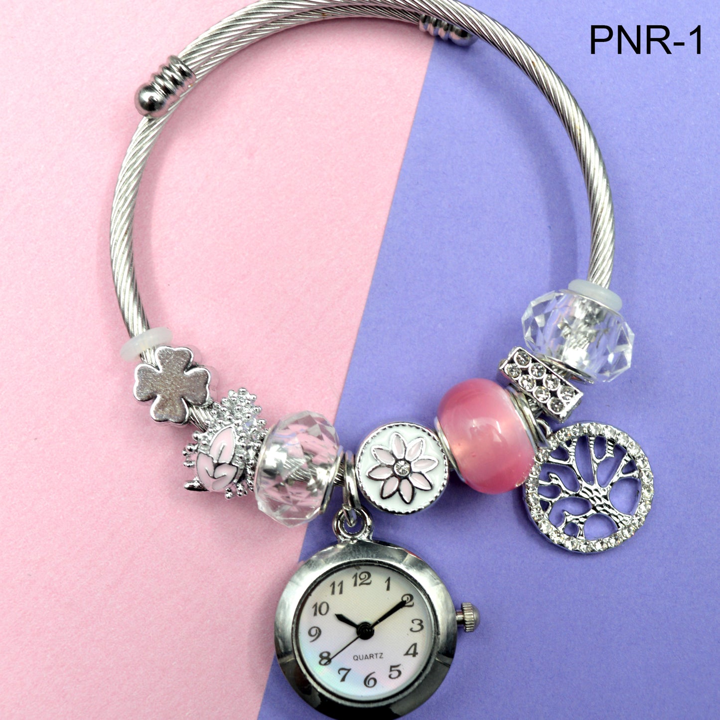 Pnr Reloj Pulsera Tipo Pandora Plata