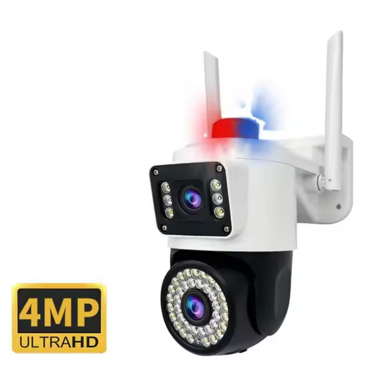 Camara Seguridad Con Doble Lente Alarma